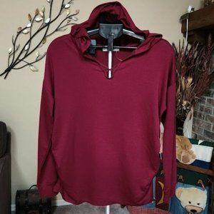 NWT Femme Maternity sz medium burgundy hooded shirt